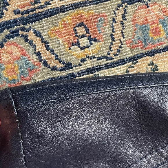 Vera Pelle Women’s Navy blue Leather Moto Jacket with Zip Pockets, size 36/38/42 - Picture 9 of 9